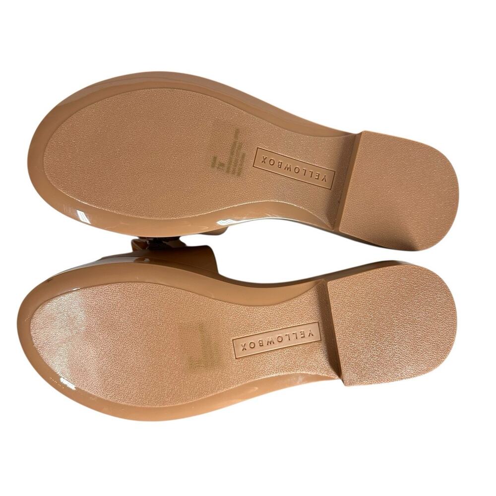 Yellow Box Aulani Jelly Slides Sandals Womens 7 Nude Almond Tan Resin Chain - Picture 11 of 12